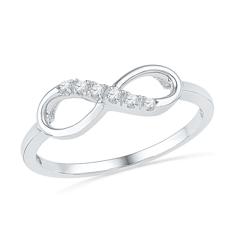 Main Image 1 of Diamond Accent Sideways Infinity Ring in 10K White Gold