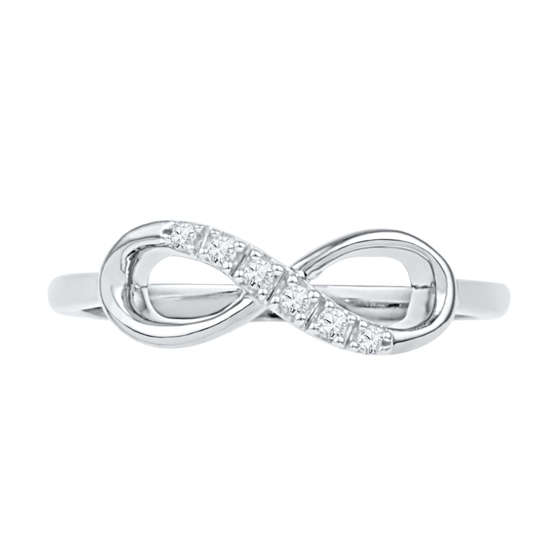 Main Image 2 of Diamond Accent Sideways Infinity Ring in 10K White Gold