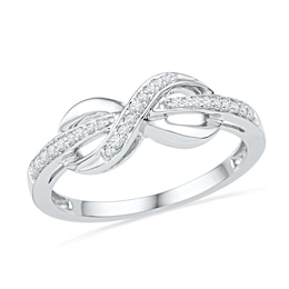 1/10 CT. T.W. Diamond Infinity Wrapped Ring in 10K White Gold