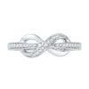 Thumbnail Image 2 of 1/10 CT. T.W. Diamond Infinity Wrapped Ring in 10K White Gold