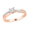 Thumbnail Image 0 of 1/4 CT. T.W. Princess-Cut Diamond Split Shank Promise Ring in 10K Rose Gold