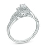Thumbnail Image 1 of 1/4 CT. T.W. Diamond Square Frame Twist Engagement Ring in 10K White Gold