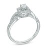 Thumbnail Image 2 of 1/4 CT. T.W. Diamond Square Frame Twist Engagement Ring in 10K White Gold