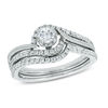 Thumbnail Image 0 of 1/2 CT. T.W. Diamond Milgrain Swirl Frame Bridal Set in 10K White Gold