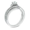 Thumbnail Image 1 of 1/2 CT. T.W. Diamond Milgrain Swirl Frame Bridal Set in 10K White Gold