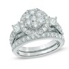 Thumbnail Image 0 of 2 CT. T.W. Diamond Cluster Frame Bridal Set in 14K White Gold