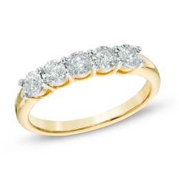 1/4 CT. T.W. Diamond Five Stone Band in 10K Gold