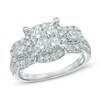 Thumbnail Image 0 of 1-1/2 CT. T.W. Quad Diamond Frame Three Stone Engagement Ring in 14K White Gold