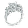 Thumbnail Image 1 of 1-1/2 CT. T.W. Quad Diamond Frame Three Stone Engagement Ring in 14K White Gold