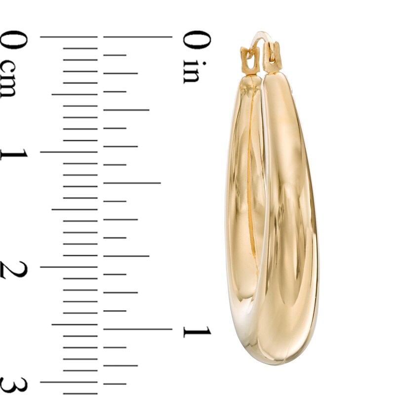 Oval Hoop Earrings in 14K Gold Over Resin