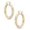 Thumbnail Image 1 of 34mm Polished Tube Hoop Earrings in 14K Gold Over Resin
