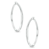 50mm Flat Hoop Earrings in Sterling Silver