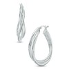 Thumbnail Image 1 of 38mm Double Wave Hoop Earrings in Sterling Silver