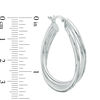Thumbnail Image 2 of 38mm Double Wave Hoop Earrings in Sterling Silver