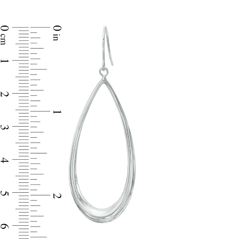 Teardrop-Shaped Drop Earrings in Sterling Silver