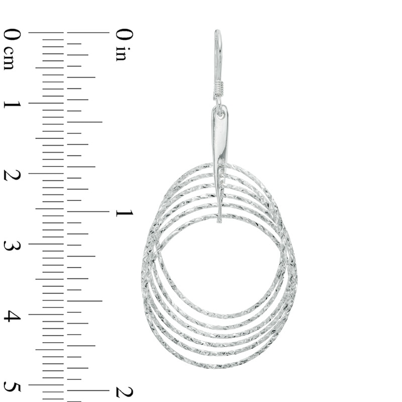 Multi-Circle Twist Drop Earrings in Sterling Silver