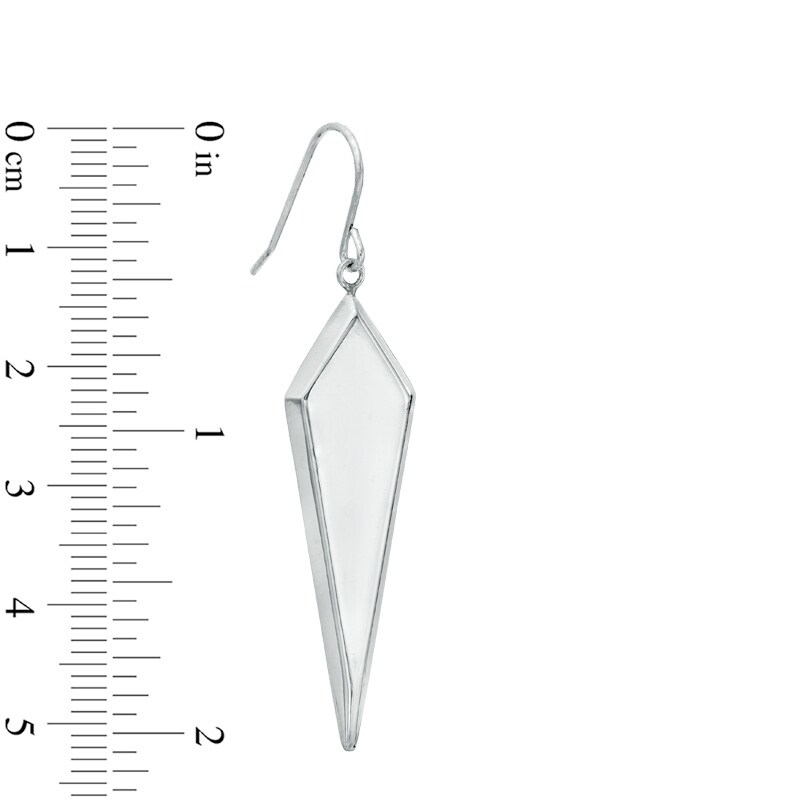 Main Image 2 of Diamond-Shaped Drop Earrings in Sterling Silver
