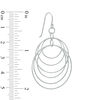 Multi-Rings Dangle Earrings in Sterling Silver