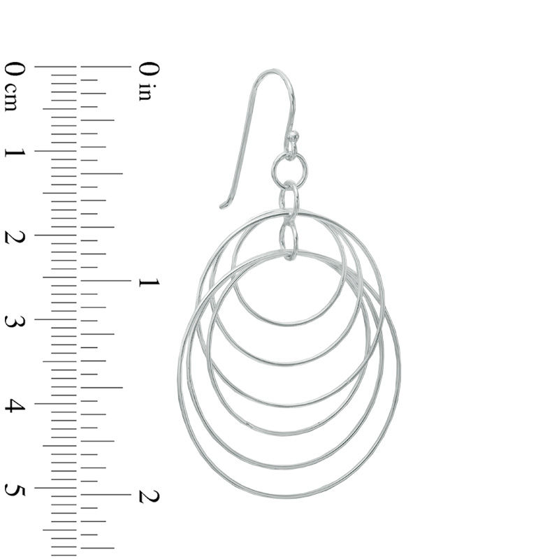 Multi-Rings Dangle Earrings in Sterling Silver