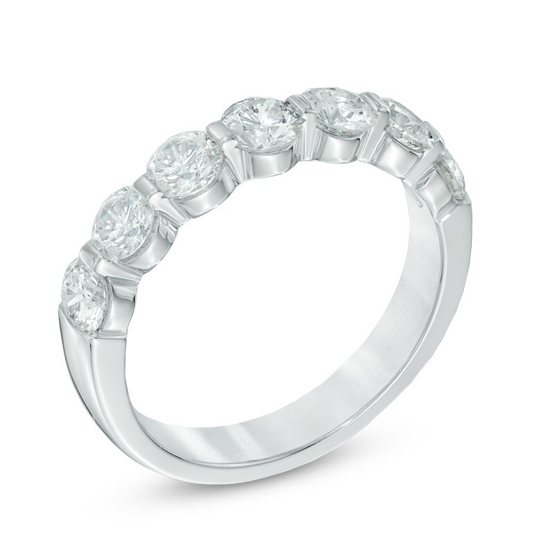 Main Image 2 of 1-1/2 CT. T.W. Diamond Seven Stone Band in 14K White Gold