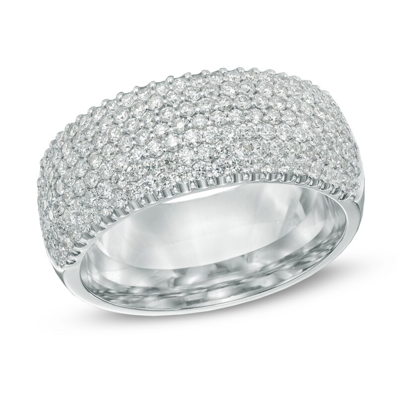 Main Image 1 of 1-1/5 CT. T.W. Diamond Multi-Row Band in 14K White Gold