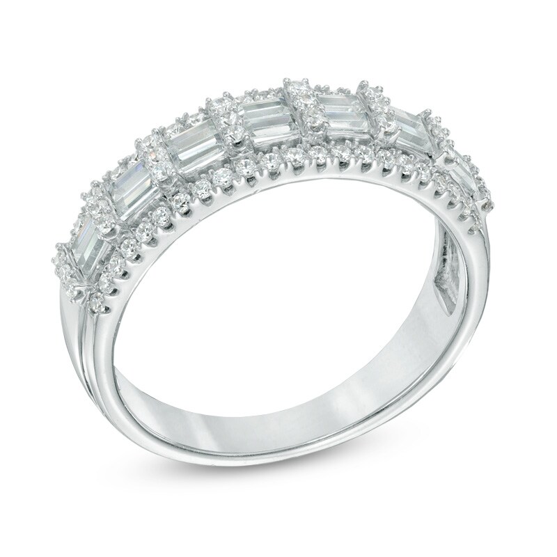 Main Image 2 of 3/4 CT. T.W. Diamond Edge Anniversary Band in 10K White Gold