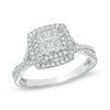 Thumbnail Image 0 of 3/4 CT. T.W. Quad Princess-Cut Diamond Double Frame Twist Engagement Ring in 14K White Gold
