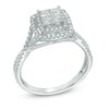 Thumbnail Image 1 of 3/4 CT. T.W. Quad Princess-Cut Diamond Double Frame Twist Engagement Ring in 14K White Gold