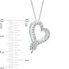 Thumbnail Image 2 of 1/4 CT. T.W. Diamond Tilted Ribbon Heart Pendant in 10K White Gold
