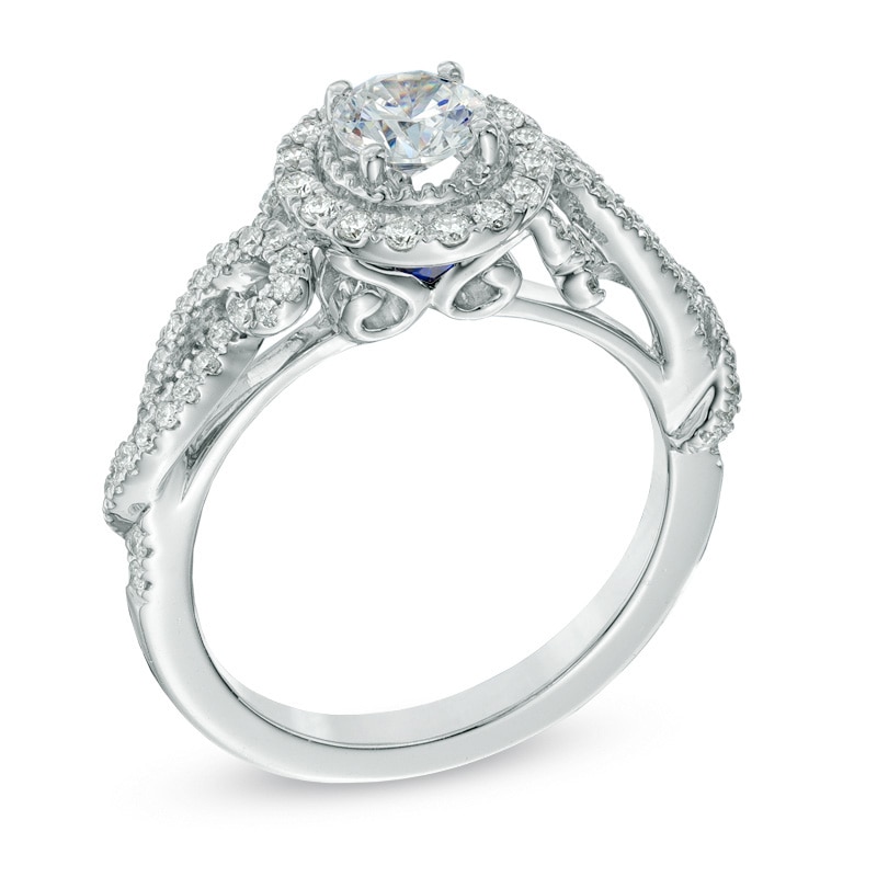 Vera Wang Love Collection 7/8 CT. T.W. Diamond Vintage-Style Engagement Ring in 14K White Gold