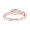 Thumbnail Image 2 of 3/4 CT. T.W. Diamond Past Present Future® Twist Engagement Ring in 14K Rose Gold