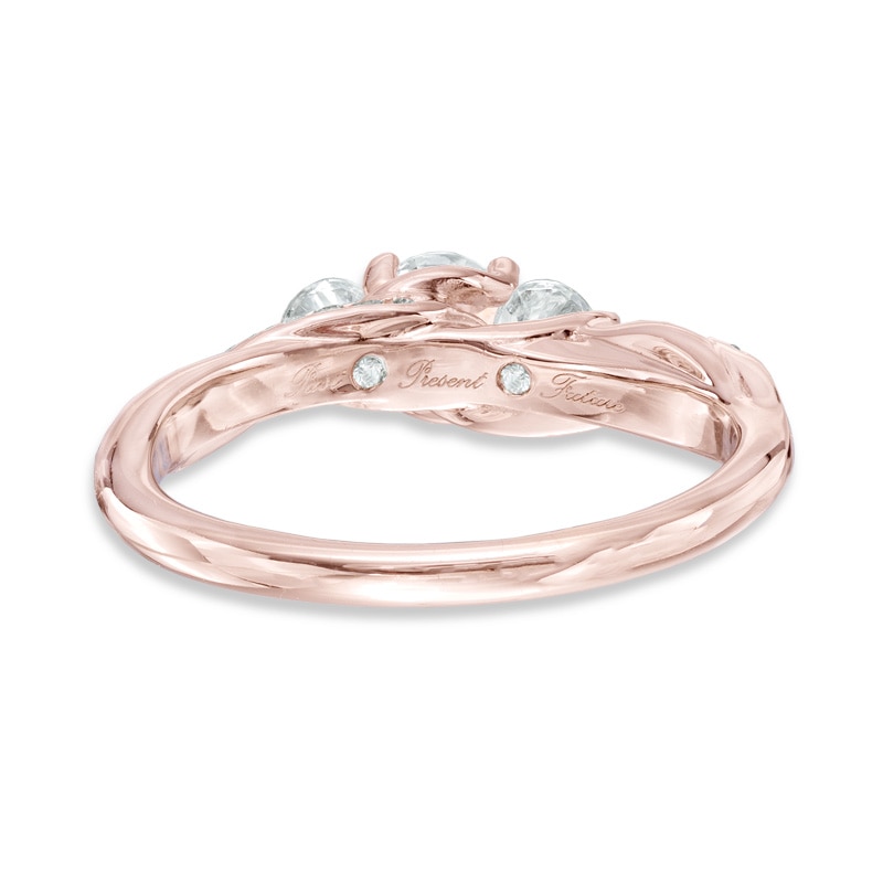 3/4 CT. T.W. Diamond Past Present Future® Twist Engagement Ring in 14K Rose Gold