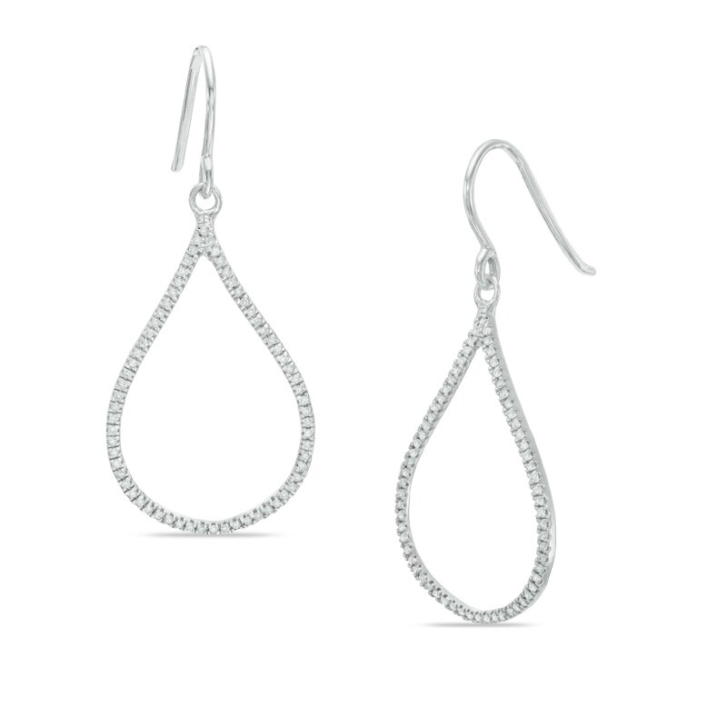 1 4 Ct T W Diamond Teardrop Earrings In 10k White Gold Zales Outlet 1 4 Ct T W Diamond Teardrop Earrings In 10k White Gold Zales Outlet