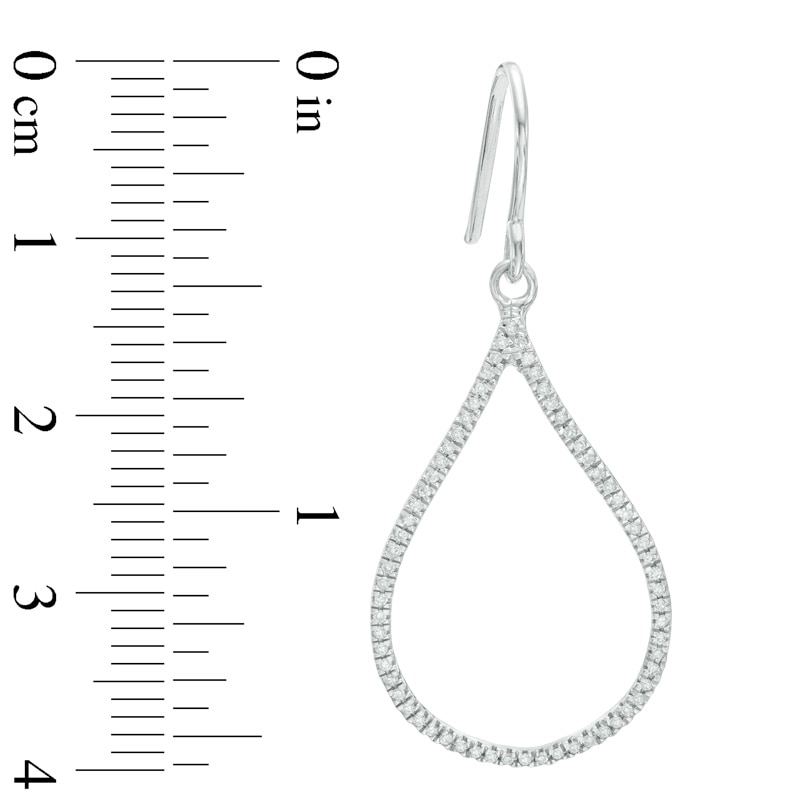1/4 CT. T.W. Diamond Teardrop Earrings in 10K White Gold