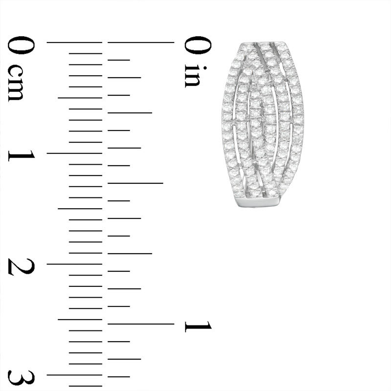 1/3 CT. T.W. Diamond Hoop Earrings in 10K White Gold