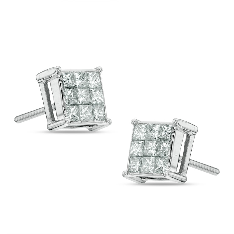 zales square diamond earrings zales square diamond earrings