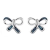 1/20 CT. T.W. Enhanced Blue Diamond Dainty Bow Stud Earrings in Sterling Silver