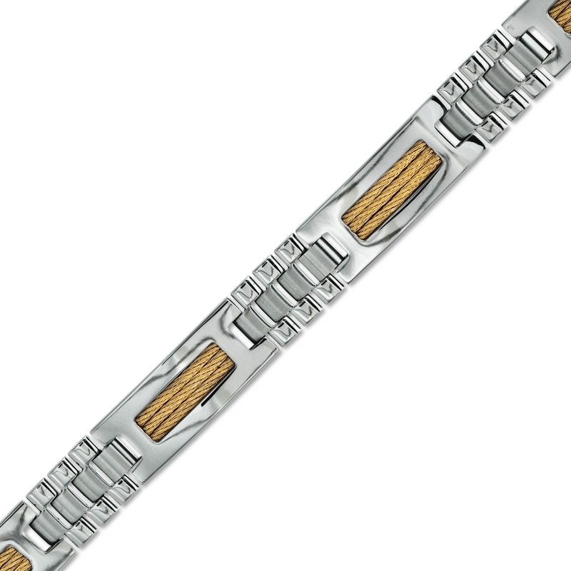 Men's ID Bracelet in Two-Tone Stainless Steel - 8.5"