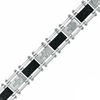 Thumbnail Image 1 of Men's 1/4 CT. T.W. Diamond Cross Bracelet in Two-Tone Stainless Steel - 8.5"