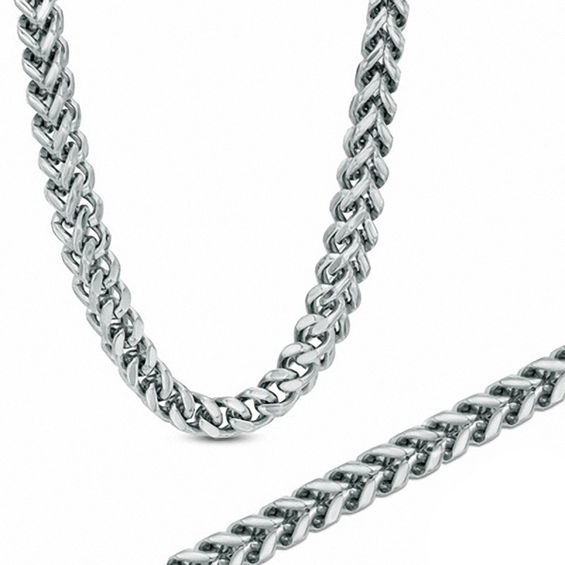Men's Shaquille O'Neal 8.0mm Wheat Necklace and Bracelet Set in