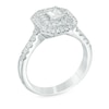Thumbnail Image 1 of Celebration Ideal 1 CT. T.W. Emerald-Cut Diamond Frame Engagement Ring in 14K White Gold (I/I1)