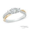 Thumbnail Image 0 of 3/4 CT. T.W. Split Shank Diamond Past Present Future® Engagement Ring in 14K Two-Tone Gold