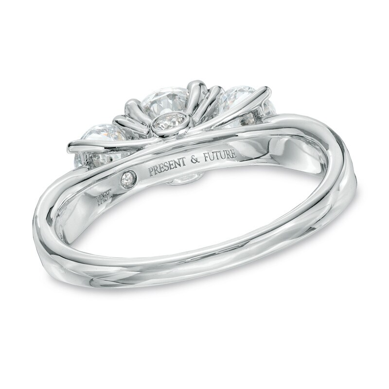 1-1/2 CT. T.W. Diamond Past Present Future® Engagement Ring in 14K White Gold