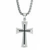Thumbnail Image 1 of Men's Stacked Cross Pendant in Stainless Steel - 24"