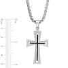 Thumbnail Image 4 of Men's Stacked Cross Pendant in Stainless Steel - 24"