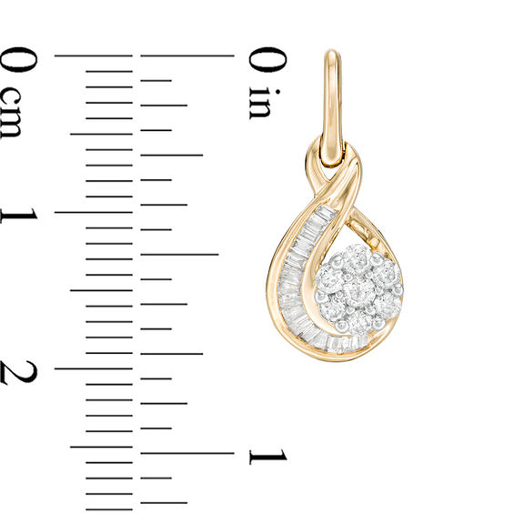 3/4 CT. T.W. Composite Diamond Flame Drop Earrings in 10K Gold 3/4 CT. T.W. Composite Diamond Flame Drop Earrings in 10K Gold
