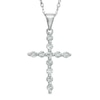 Thumbnail Image 1 of 1/2 CT. T.W. Diamond Cross Pendant in 10K White Gold