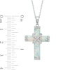 Thumbnail Image 2 of Lab-Created Opal and White Sapphire Wrap Cross Pendant in Sterling Silver