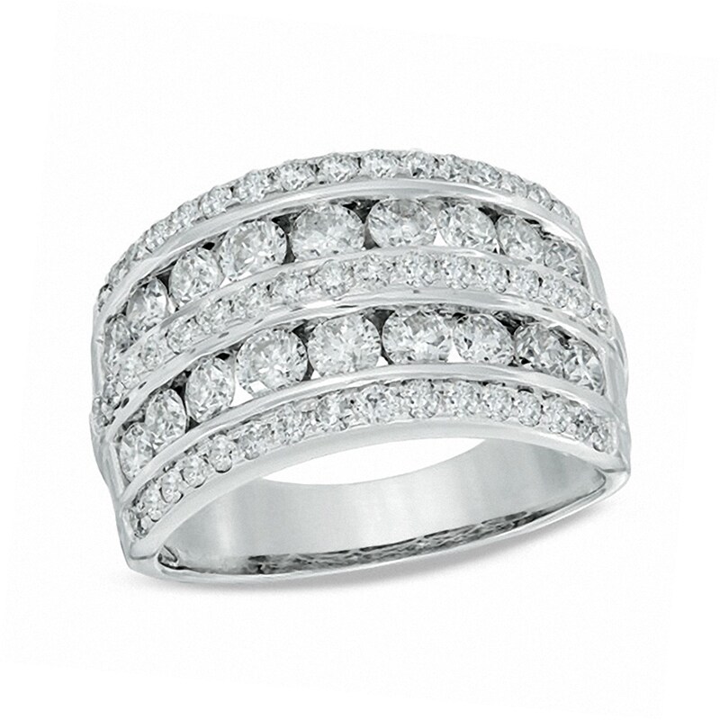 Main Image 1 of 2 CT. T.W. Diamond Multi-Row Band in 14K White Gold