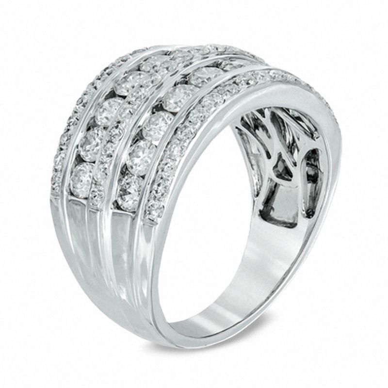 Main Image 2 of 2 CT. T.W. Diamond Multi-Row Band in 14K White Gold